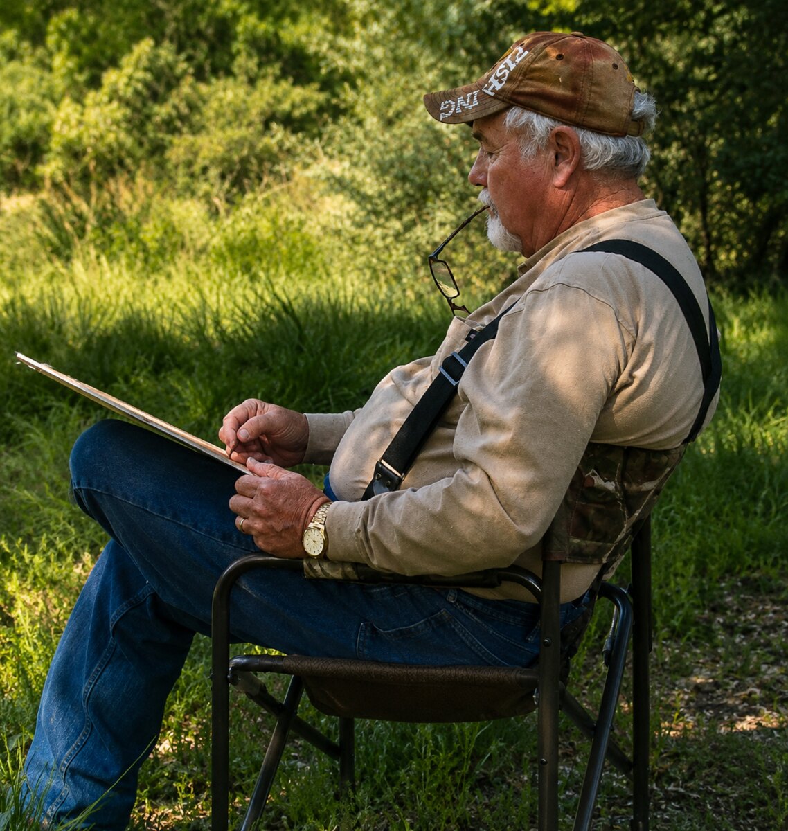 George Wood sketching outdoors in Western Colorado