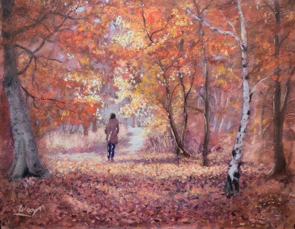 Carpet of Leaves, oil painting by George Wood