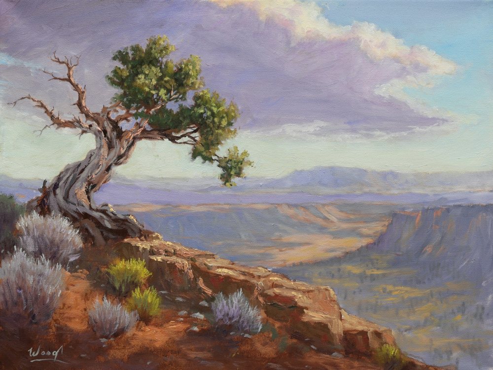 Holding the Rim, oil painting by George Wood