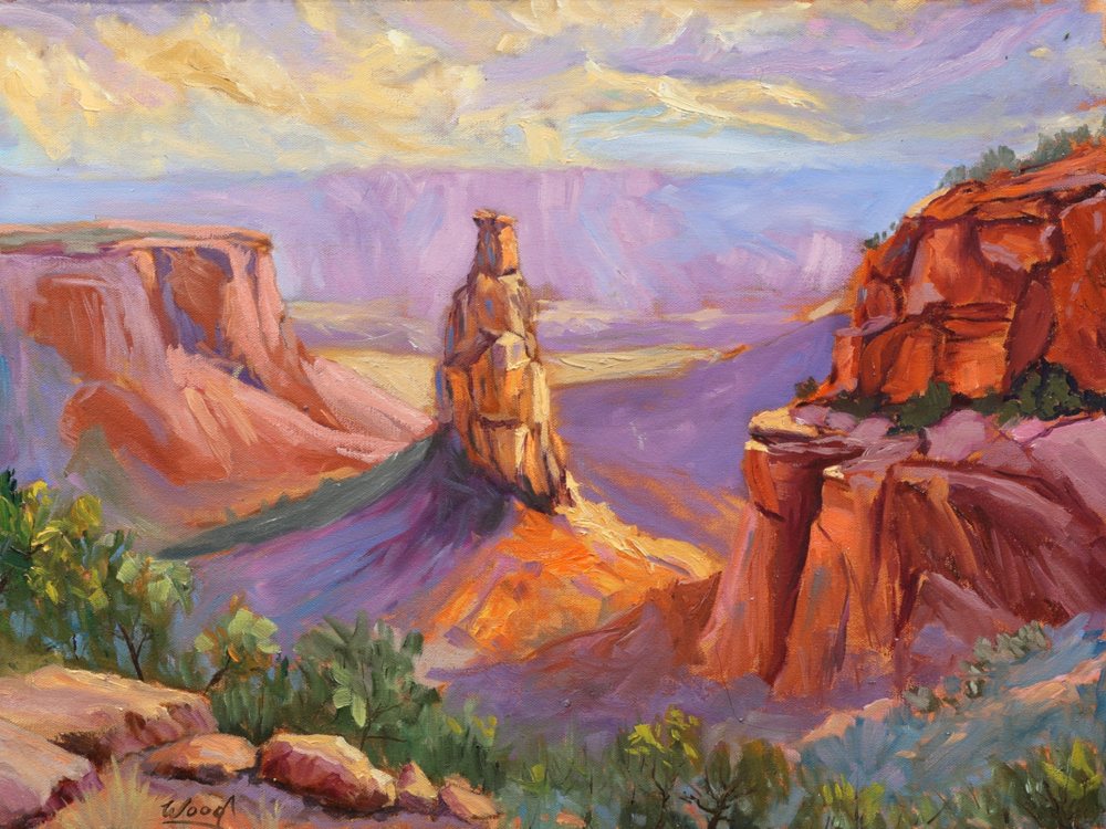 Independence Monument, oil painting by George Wood