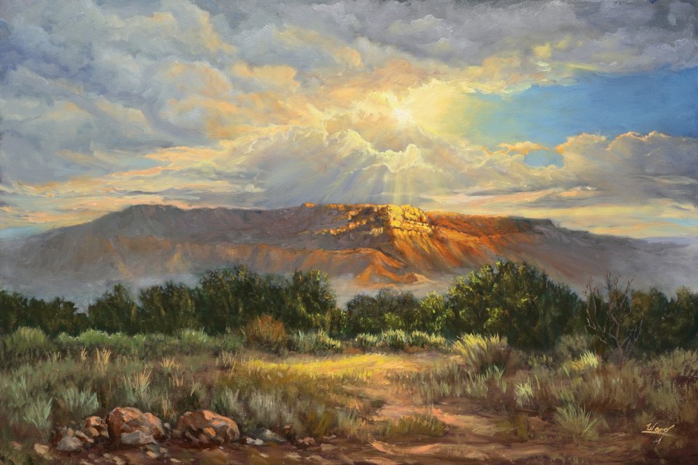 Morning Light on Grand Mesa, oil painting by George Wood