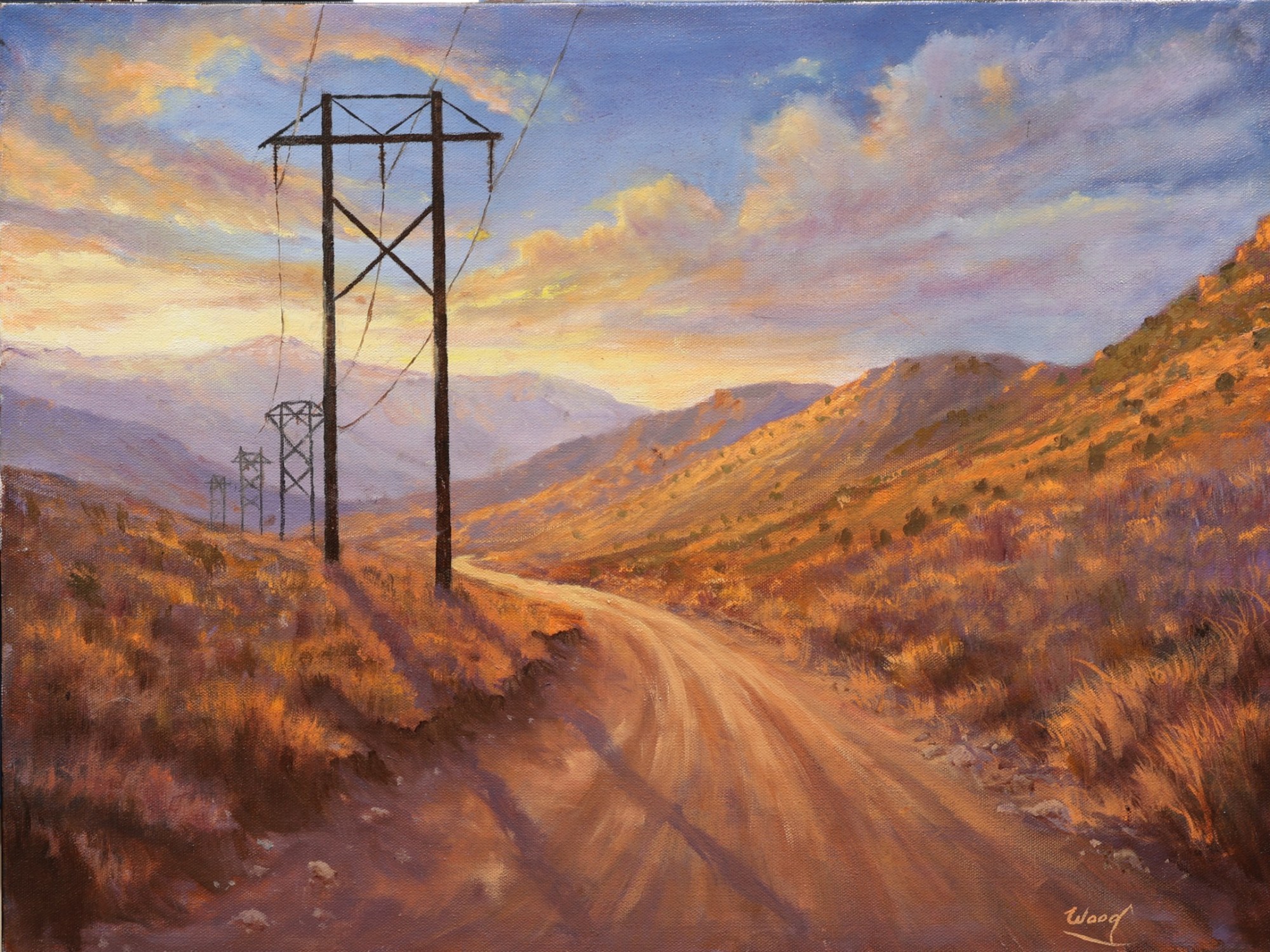 Towers on the Book Cliff Range, original oil painting by George Wood