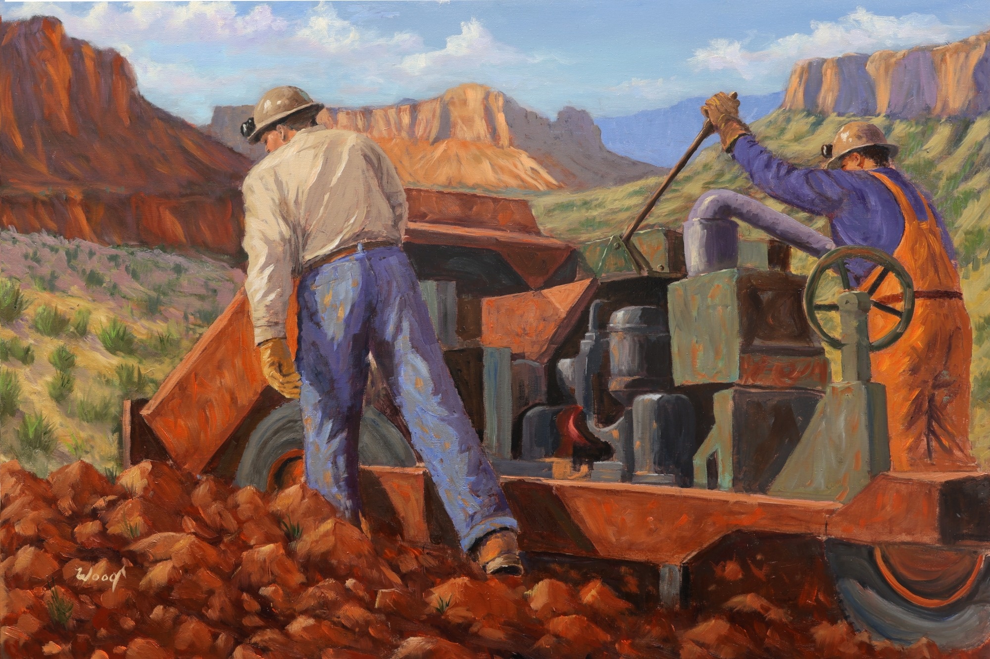 Working the Claim, original oil painting by George Wood